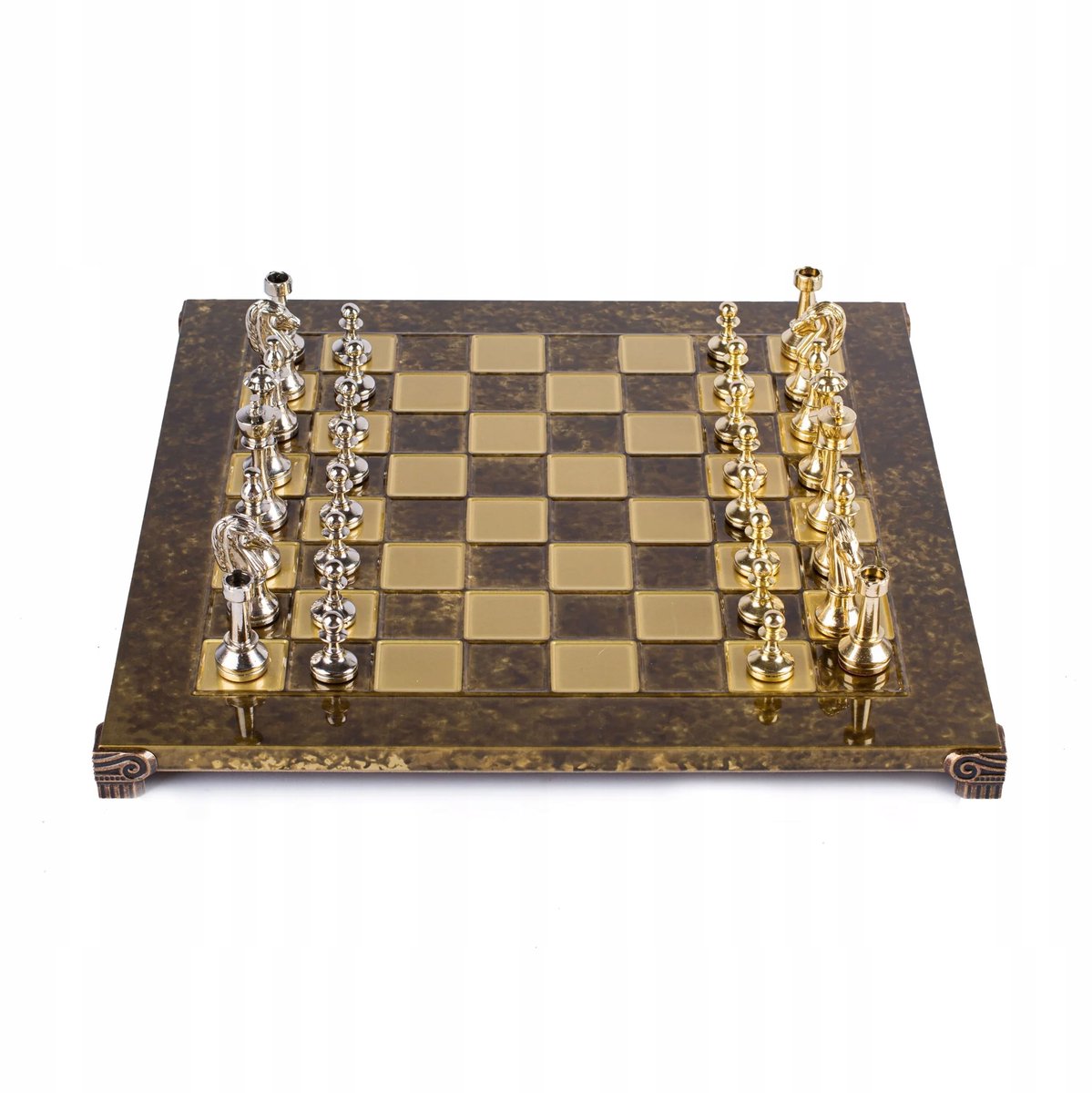 Luxe Metalen Schaakset Staunton - Goud & Zilver
