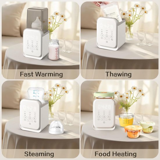 10-in-1 Flesverwarmer - Babyvoeding Warmer - Snel Opwarmen (2-5 min) - Exacte Temperatuur - Nachtlampje - Timerverwarming — afbeelding 5