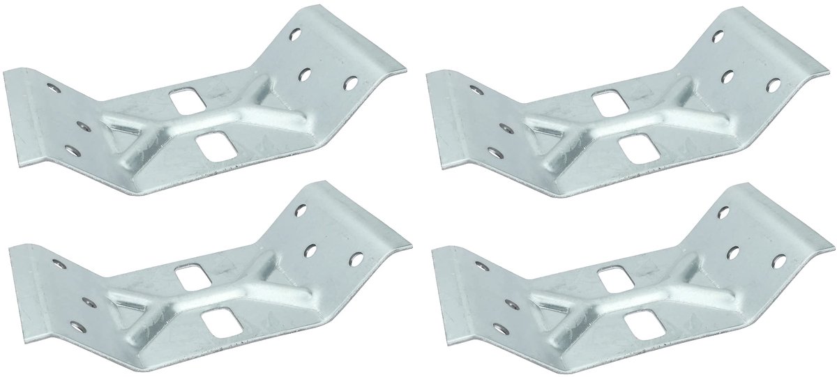 C50342 - Set van 4 - Binnenhoekhouder voor tafelpoten - Verstevigde bevestigingsplaten - 148 x 75 x 2 mm - Gegalvaniseerd staal