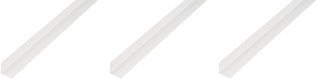 Alberts next 3 x hoekprofiel, PVC, weiß, 20 x 20 x 1 mm, lengte 1 m