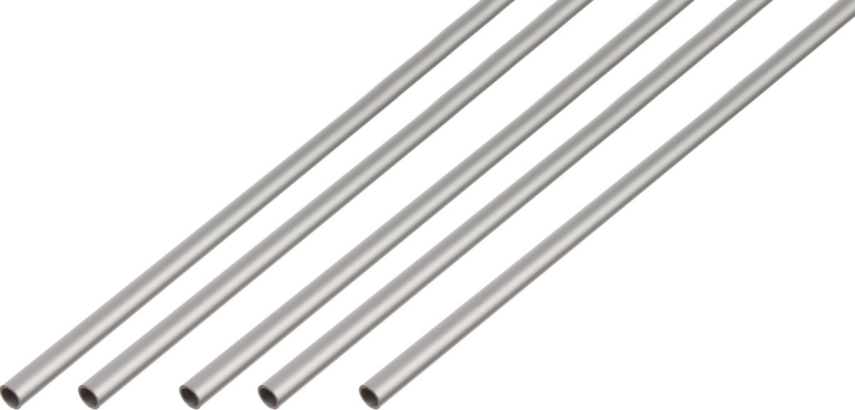 Alberts 5 x ronde buis, Aluminium, zilverkleurig geanodiseerd, Ø8 x 1 mm, lengte 1 m