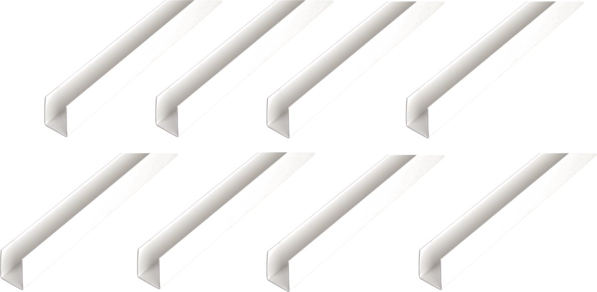 Alberts 8 x U-Profil, Aluminium, wit, 10 x 18 x 10 x 1 mm, lengte 2 m