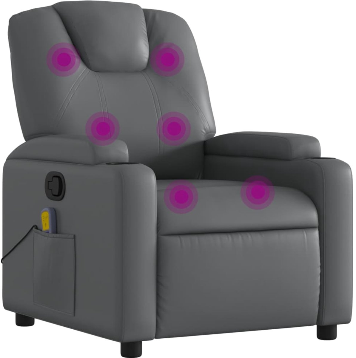 vidaXL Massagestoel - van - grijs - kunstleer