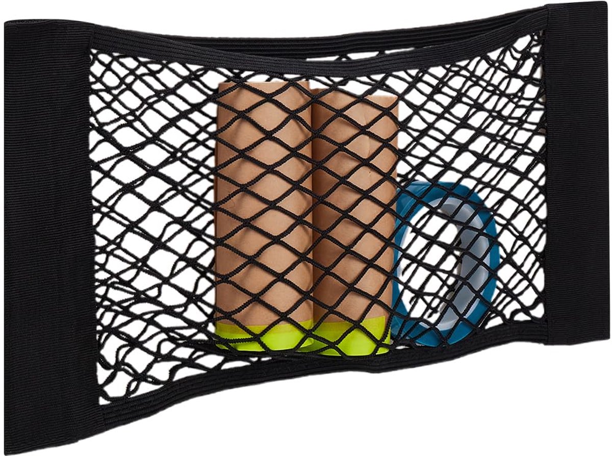 Universal 24cm Mesh Organizer Net - Zwarte Polyester Met Zelfklevende Tape