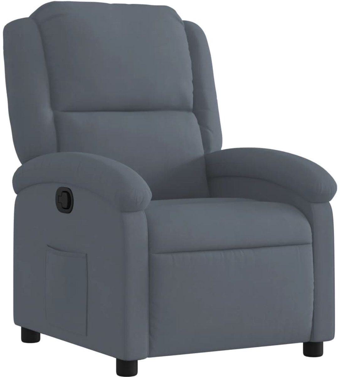 vidaXL Fauteuil - verstelbaar - fluweel - donkergrijs