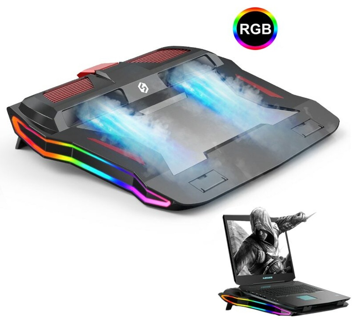 Draagbare gaming laptopkoeler computerbasis 15,6 inch