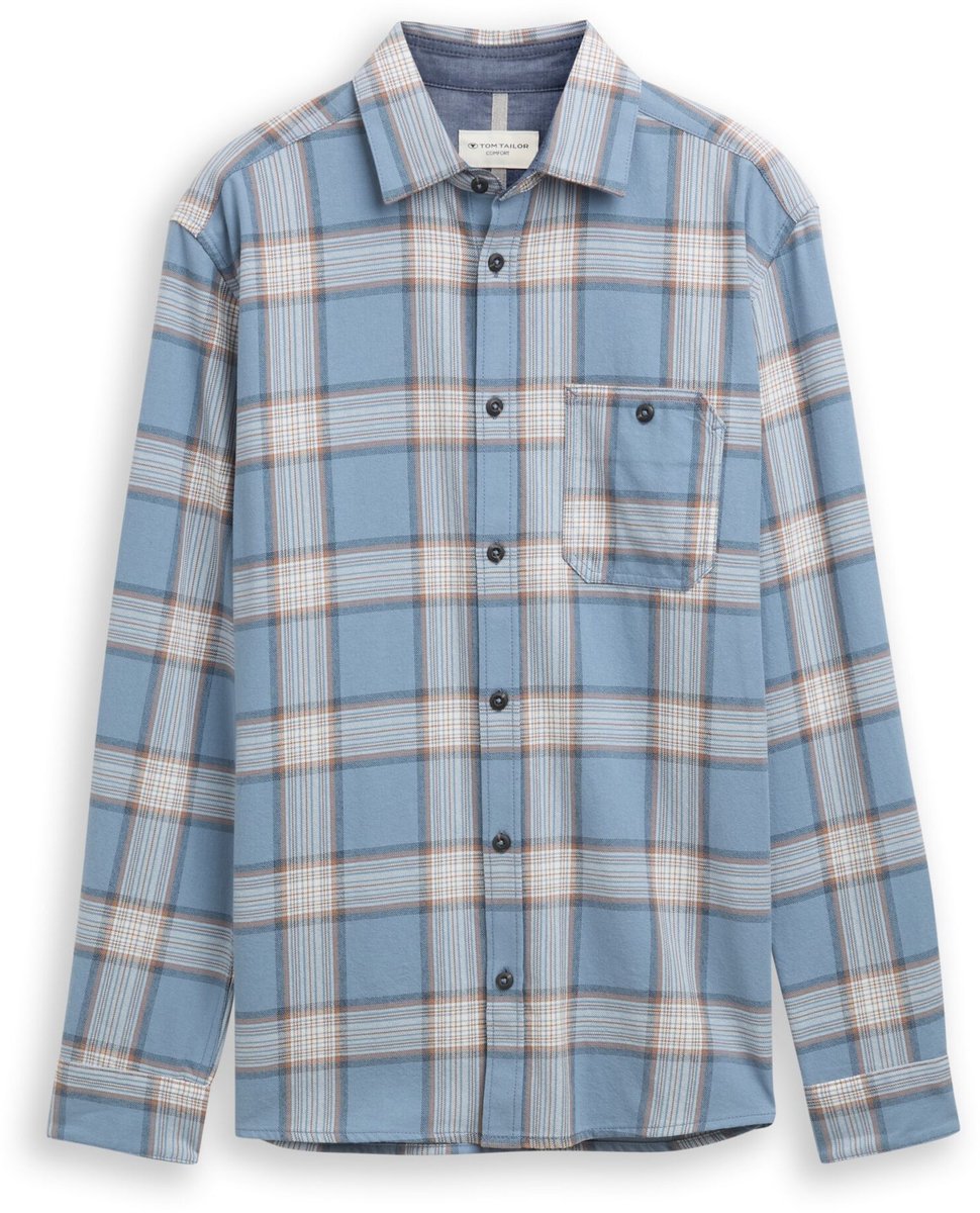 Tom Tailor - Heren hemd - Maat M - Mannen - blauw - katoen