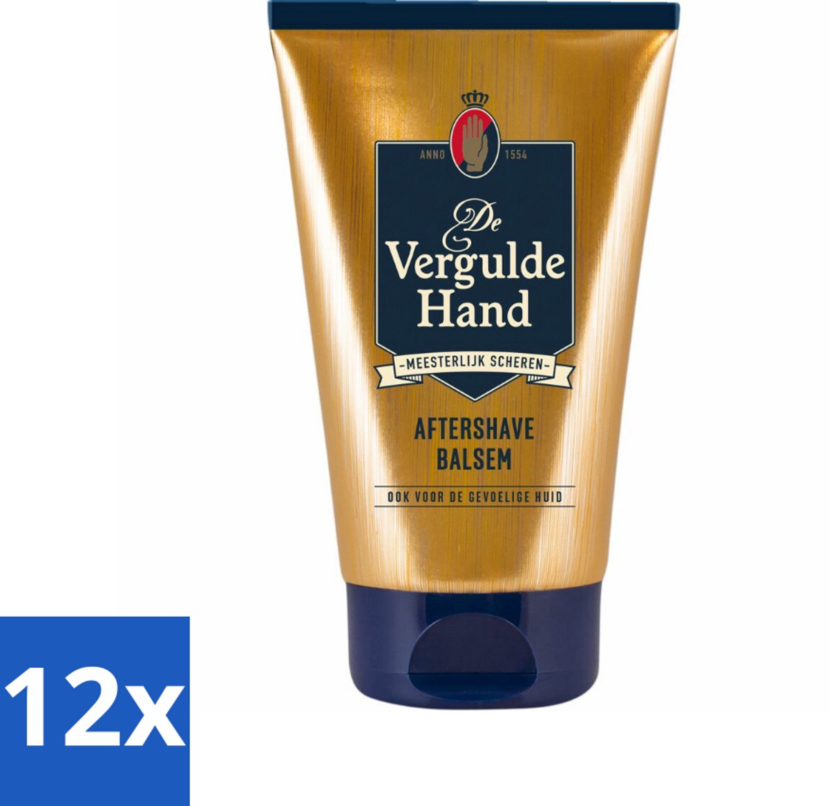 12 x Vergulde Hand Aftershave Balsem 100 ml - Aftershave Balsem - Gevoelige Huid - Scheren - Huid Verzorging - Huid Kalmeren