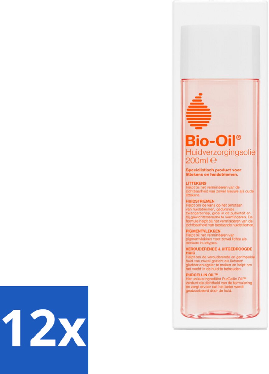 12 x Bio-Oil Huidverzorgingsolie 200 ml - Huidverzorging - Littekens - Striemen - Pigmentvlekken - Huidveroudering