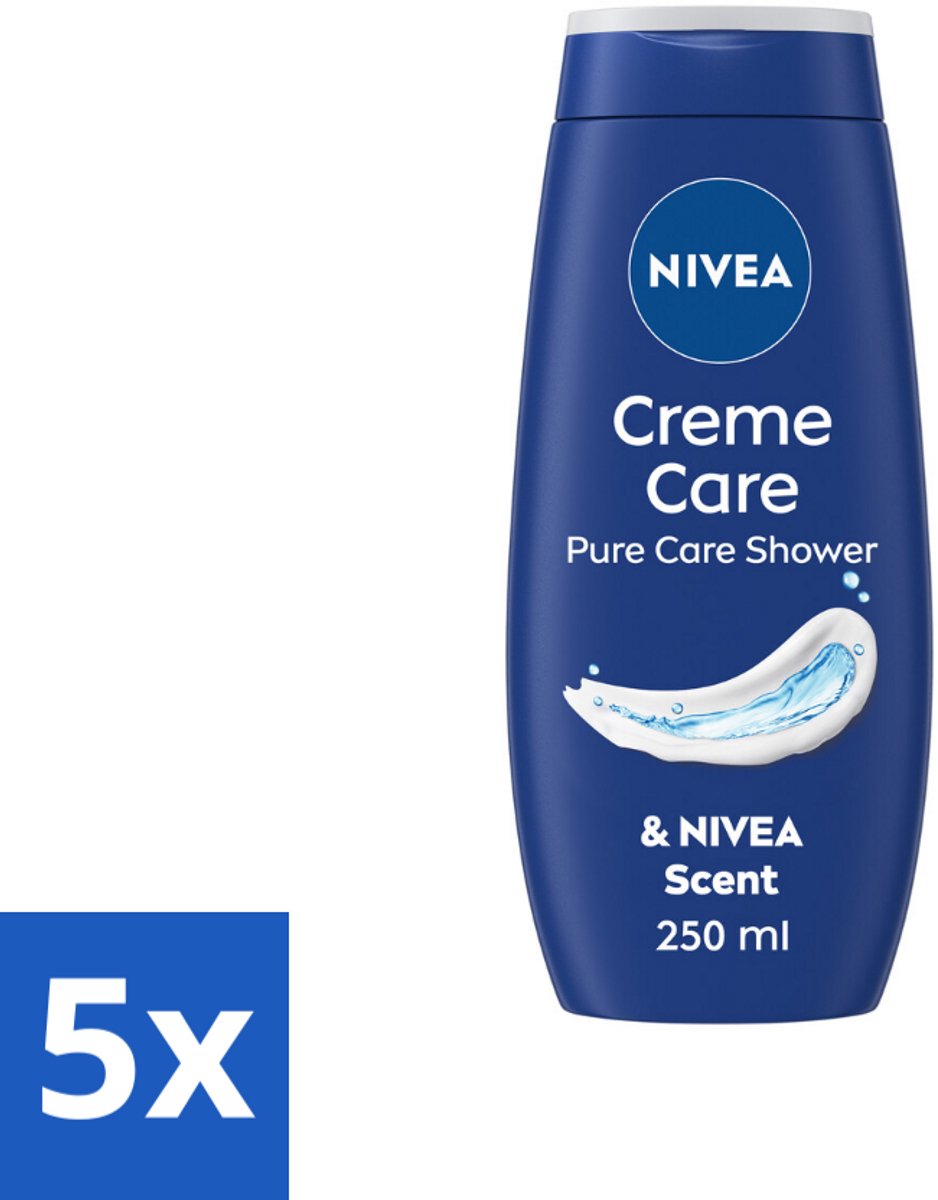 5 x NIVEA Douchecrème Care 250 ml - Douchecrème - Verzorgende Crème - Hydraterende Crème - NIVEA Crème - Huid Verzorging