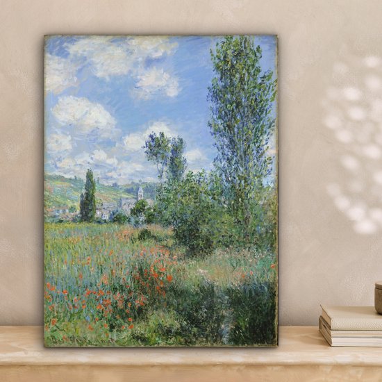 Tableau sur Toile Vue de Vétheuil - Peinture de Claude Monet - 30x40 cm - Décoration murale