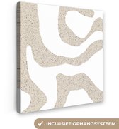 Tableau abstrait sur toile - Terrazzo - Design - Beige - 90x90 cm - Décoration murale