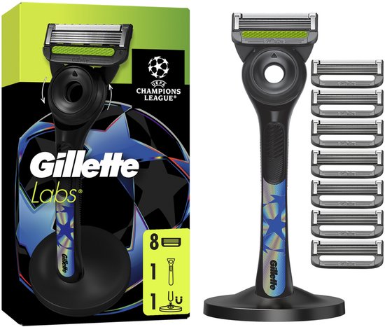 GilletteLabs Houder + 8 Scheermesjes - UEFA Champions League Special Edition