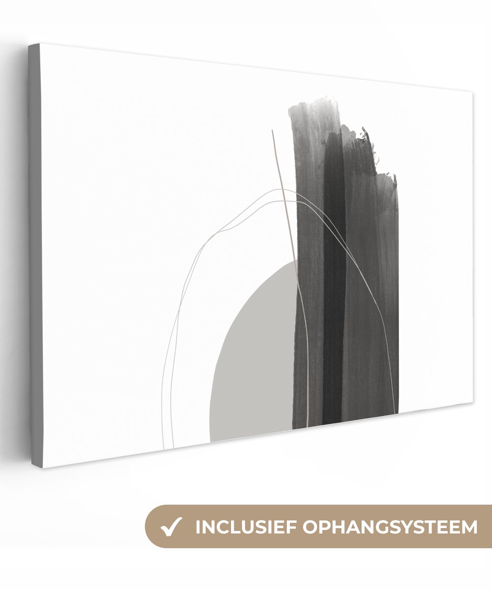 Canvas schilderij 140x90 cm - Wanddecoratie Abstract - Verf - Minimalisme - Muurdecoratie 