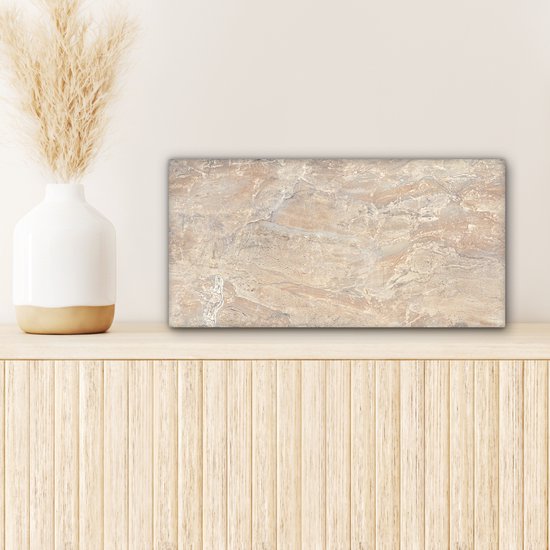 Peintures sur toile Marbre - Citron vert - Sable - Texture - 40x20 cm - Décoration murale