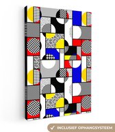 Toiles Peintures - Mondrian - Couleurs - 60x90 cm - Décoration murale