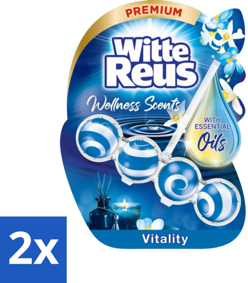 2 x Witte Reus - Wellness Scents Toiletblok - Vitality - 1 Toiletblok - Toiletblok - Geur - Reiniging - Essentiële Oliën - Wellness