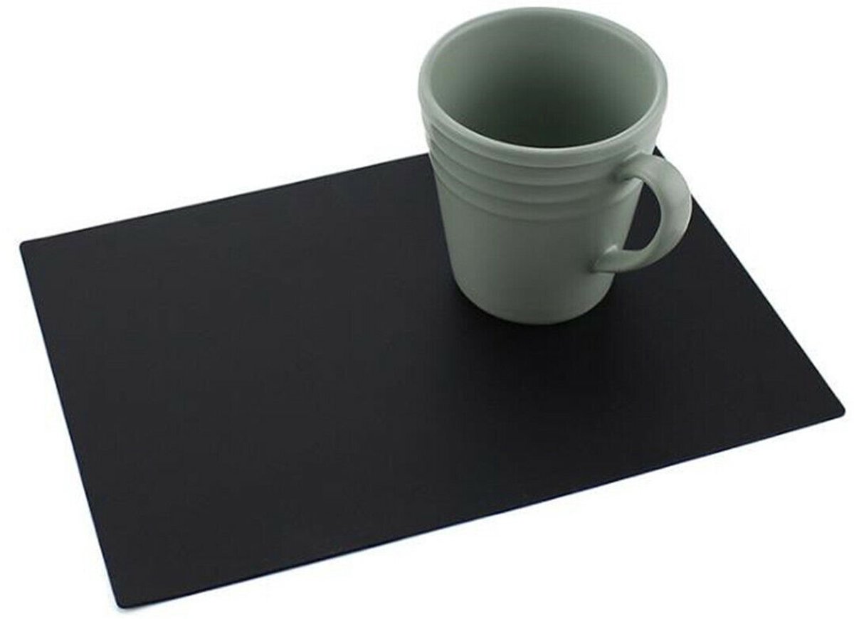 Siliconen antislip hittebestendige placemat voor kinderbureau en keukentafel - zwart