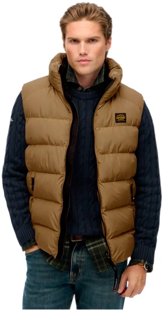 Superdry Sports pufferbodywarmer Heren Gilets Rock Stone