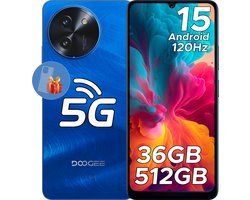 DOOGEE Note59 Pro+ 5G - Mobiele telefoon - Smartphone - 36 GB RAM+ 512 GB ROM - Android 15 - 6,75 in HD+ 120 Hz - 6250mAh/18W - UNISOC T8200 - Camera 50 MP - Face ID - GPS - Blauw