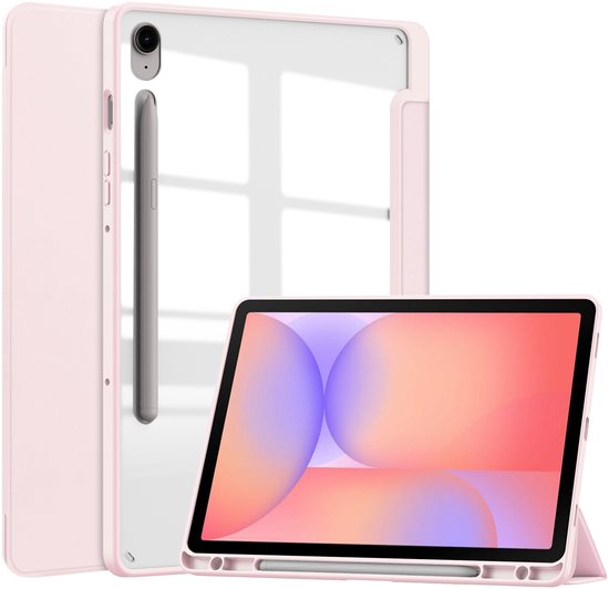 Hoozey - Étui pour tablette Samsung Galaxy Tab S10 Lite (2025) - 10,9 pouces - Étui à trois volets en acrylique avec porte-crayon - Rose