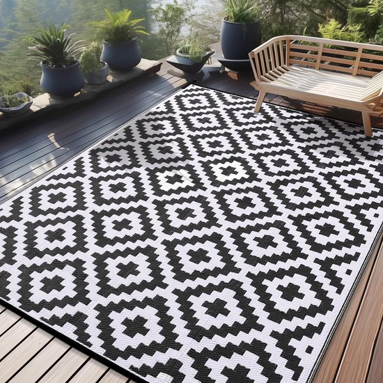 Homaxy Outdoor tapijt, weerbestendig, kunststof, opvouwbaar, wasbaar Homaxy Outdoor tapijt, weerbestendig, kunststof, opvouwbaar, wasbaar