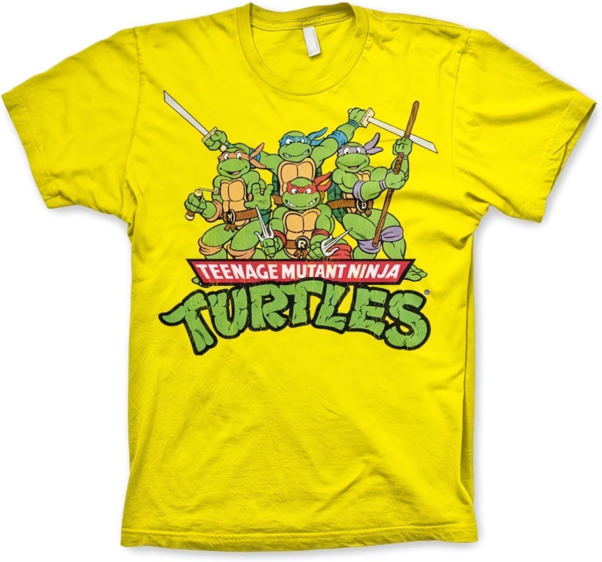 Teenage Mutant Ninja Turtles Turtles Distressed Group T-shirt geel