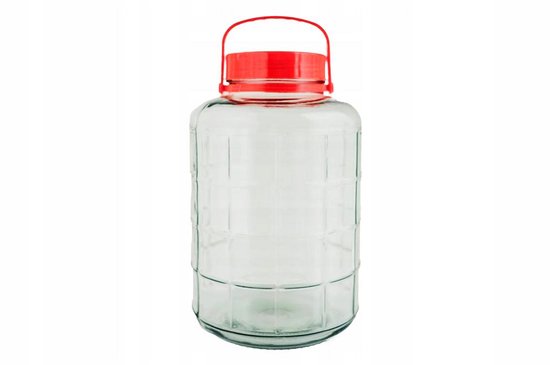 Bocal en Verres de 16 L avec couvercle en plastique et serviette