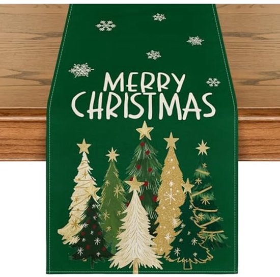 Tafelloper - Kerst - Grijs- Wintertafereel Met Sneeuwvlokken - Loper 40 X 85 Cm Tafelloper - Kerst - Grijs- Wintertafereel Met Sneeuwvlokken - Loper 40 X 85 Cm
