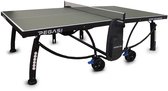 Donkergroene Pegasi 1000 Indoor tafeltennistafel met zwart onderstel.