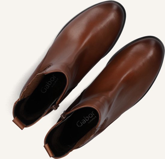 Gabor 022 Bottines - Bottines avec fermeture éclair - Femme - Camel - Taille 40,5