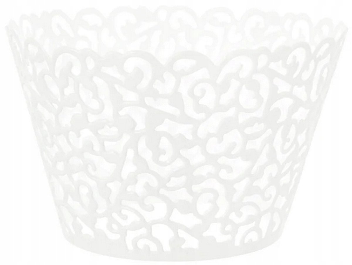 Papieren Muffin Vormpjes Wit Kant 10 Stuks