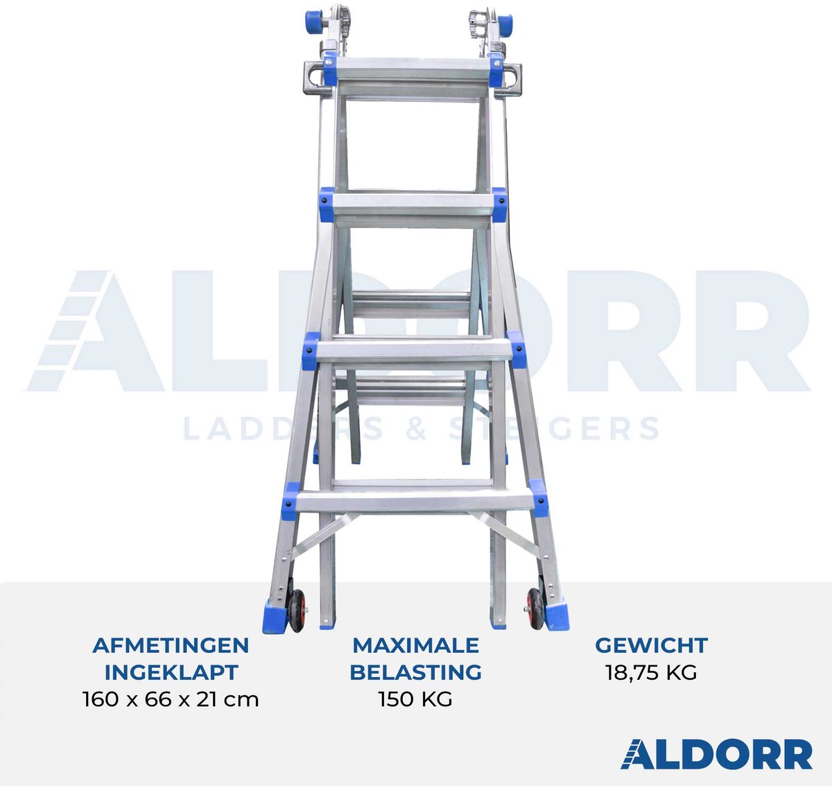 ALDORR Home - Multiladder Uitschuifbare Vouwladder 4x5 - 5,20 meter – foto 6