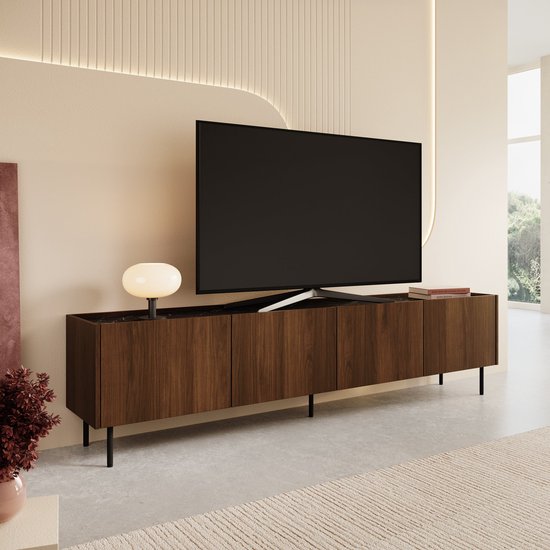 Meubella - Tahiti - TV-Meubel - Donker eiken - 200 cm - Bol