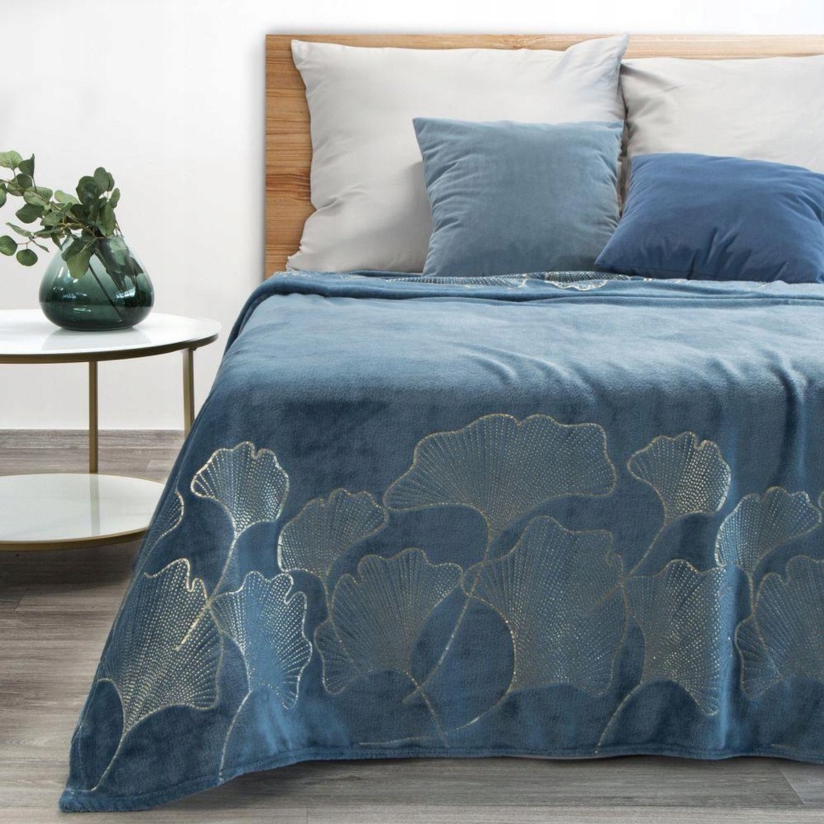 Zachte Flanellen Deken Ginko Blauw 150x200 cm