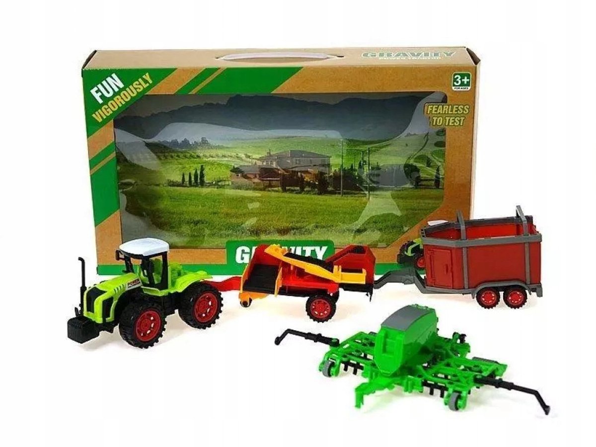 Speeltractoren Set met Landbouwmachines - 467x264 mm