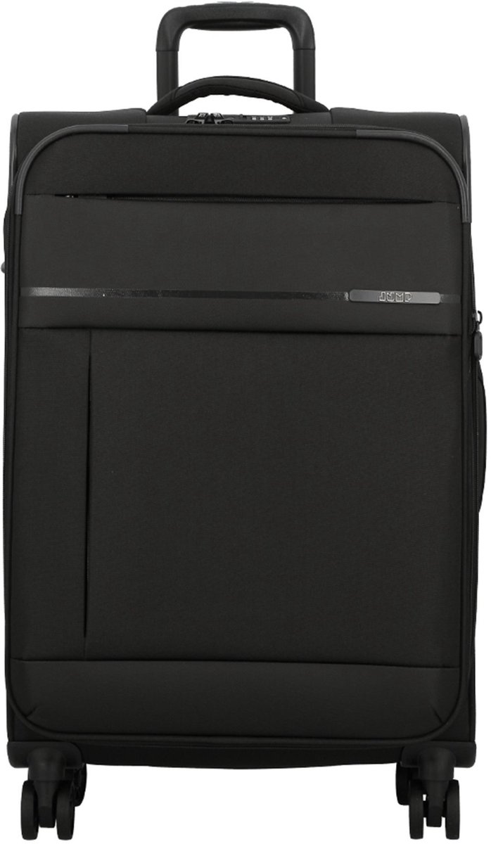 Jump Monthélys 4 wielen Trolley 67 cm met uitbreidingsplooi - Zachte bagage - TSA slot - dark grey