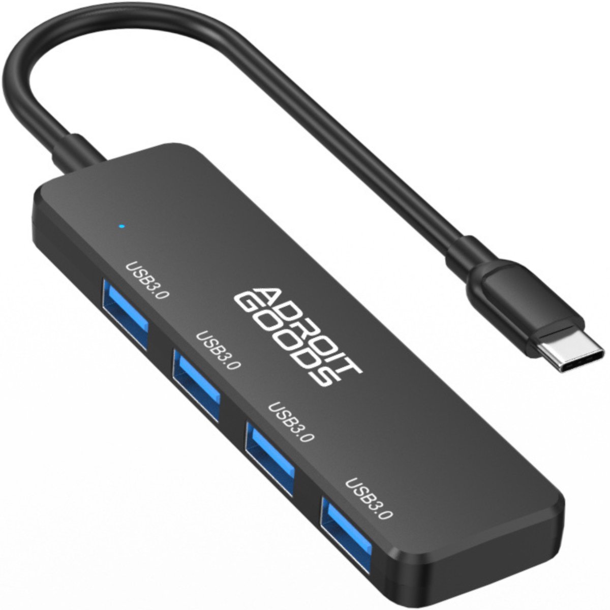 AdroitGoods USB-C 3.0 hub – 4 poorten – 5Gbps – zwart
