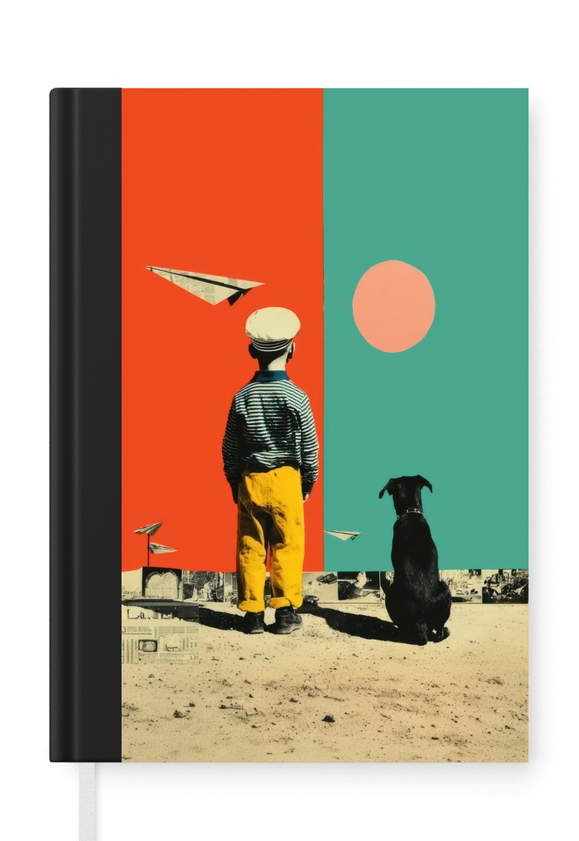 Retro - Jongen - Hond - Rood - Groen