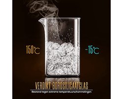 Draagbare Franse Pers Koffiezetter - Hittebestendig Glas & RVS Behuizing - 1000 ml - Ideaal voor Thuis en Reizen