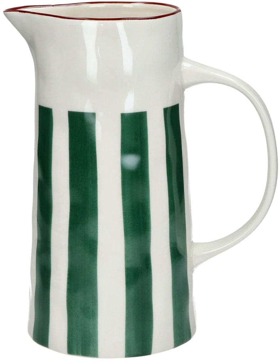 Pomax Mykonos kruik 19x12.5cm H23.5cm groen
