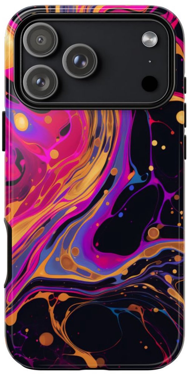Psychedelisch Neon Marmerpatroon – Telefoonhoesje Geschikt voor iPhone 17 Pro Max