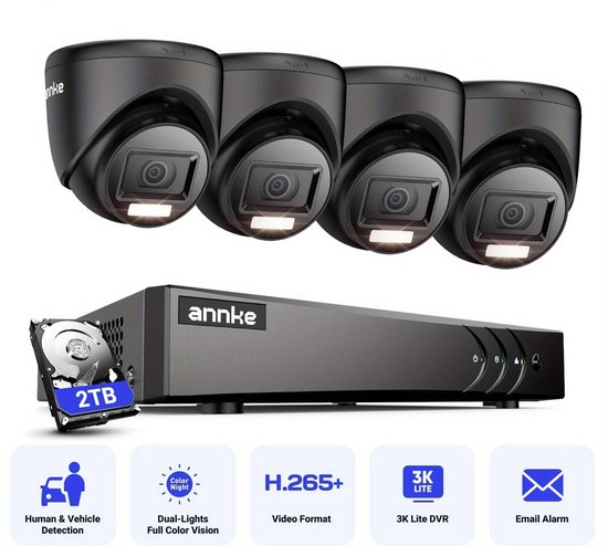 1x Full Color 4K Premium Beveiligingscamera set - Draadloos - Wit