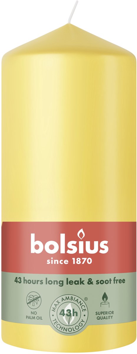 Bolsius Stompkaars 130/68 Sunny Yellow (1 stuk) Geel
