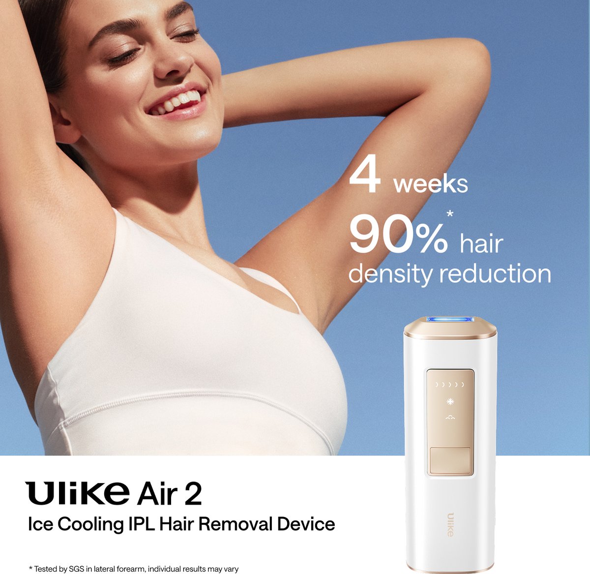 Ulike - Air 2 - Star White - Laser Ontharing Apparaat - IPL Ontharing voor Vrouwen en Mannen met Saffier Ice Cooling - Bijna pijnloos - Langdurige Resultaten voor Gezicht en Lichaam - Geschenkdoos thumbnail 5