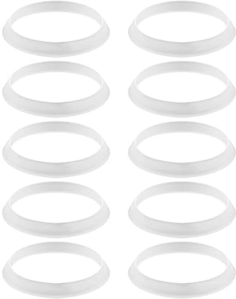 10 Pieces Conical Sealing Rings, Rubber Sink Drain Cone Gasket for 1 1/2 Inch Drain Tube Inner Diameter 38mm Outer Diameter 43mm (White)
