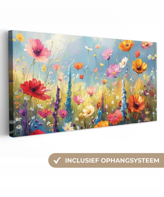 Peinture sur toile 160x80 cm - Décoration murale Fleurs - Nature - Botanique - Art - Décoration murale murale salon - Décoration chambre - Accessoires de chambre - Peintures