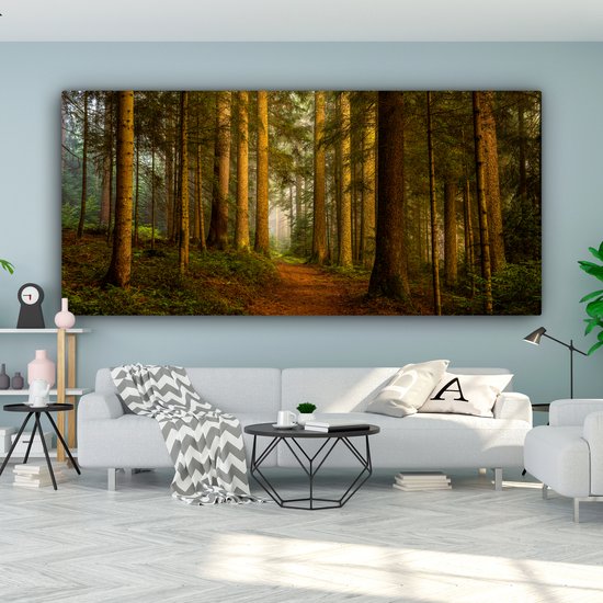 Toile - Toile nature - Arbre - Forêt - Ciel - Décoration murale - Photo sur toile - 200x100 cm