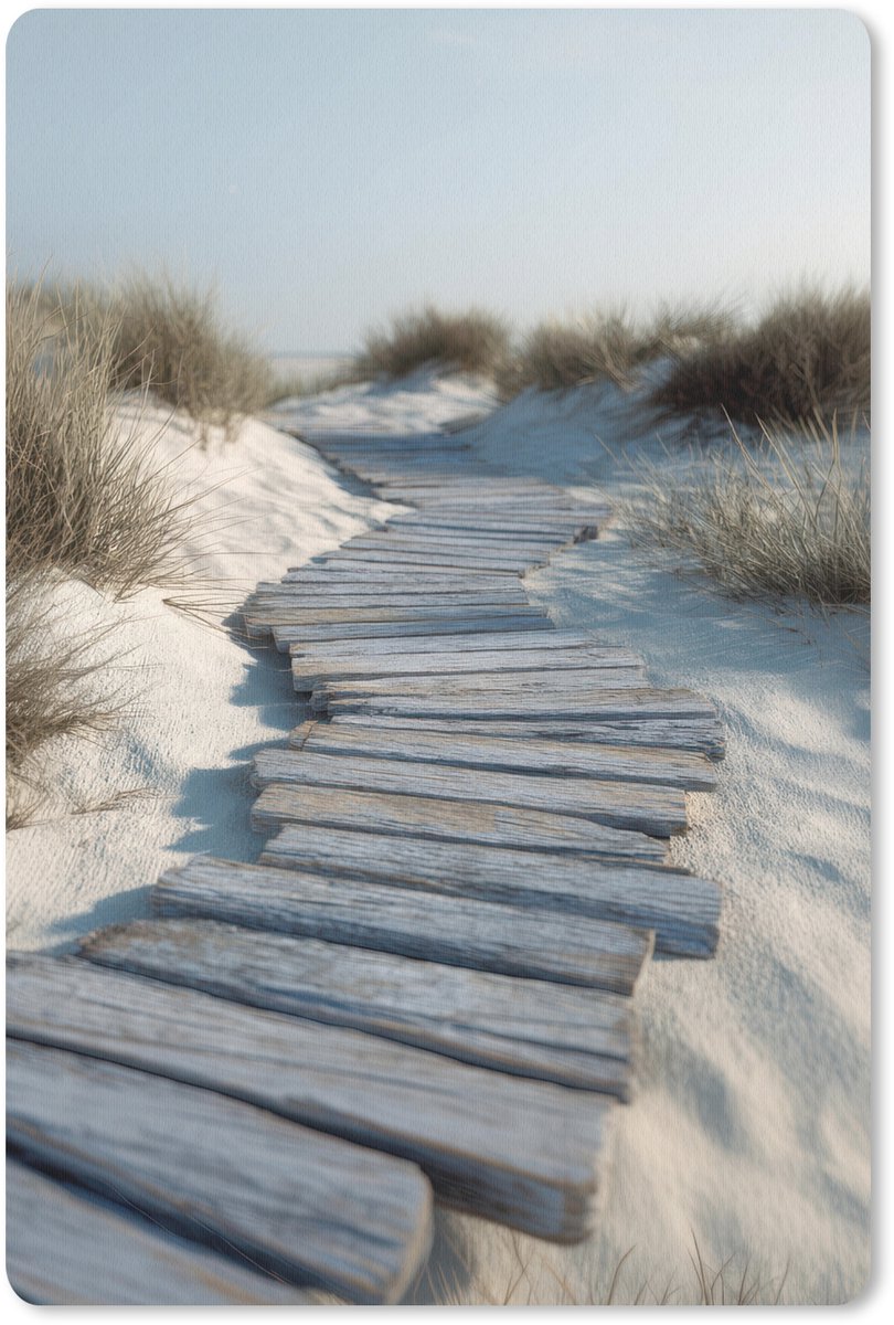 Muismat 18x27 cm - Mousepad Pad - Planken - Duinen - Gras - Muismatten