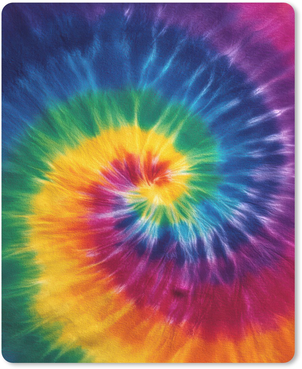 Muismat 19x23 cm - Mousepad Regenboogkleuren - Spiraal - Kleurrijk - Muismatten